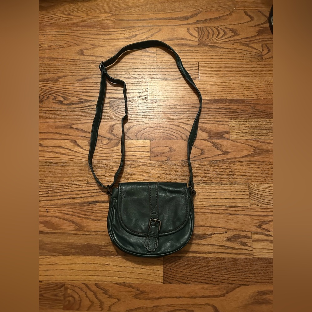 Roots Y2K/Early 2000s/Early 00S Inspired Green Mini Shoulder Faux Leather Bag